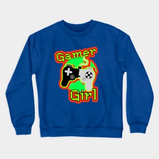 Orange and Green Gamer Girl Crewneck Sweatshirt